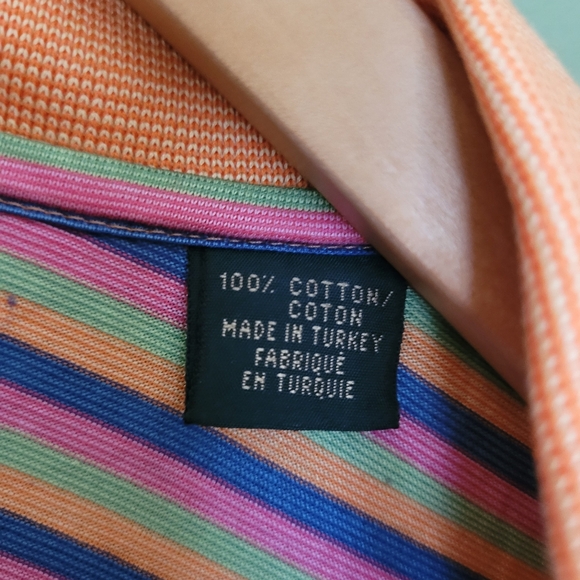 Bobby Jones Collection Striped Cotton Polo Shirt – Men’s Large - Picture 3 of 4